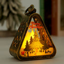 Bronze color Christmas tree Charming Christmas Scene Mini Lanterns (Set of 3) - Battery Operated LED Lights for a Cozy Holiday Glow-1