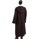 Brown Shadow Wanderer Hooded Cape - Premium Velvet Robe for Jedi, Wizard & Medieval Cosplay-2