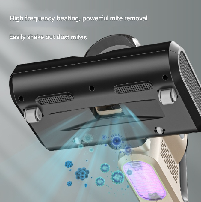 Khaki High-Power Wireless UV Sterilization Mite Removal Vacuum Cleaner - Powerful Suction and Deep Cleaning for Home Use - 0