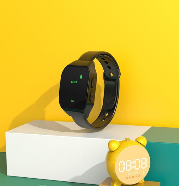 Black Smart Microcurrent Wristband Sleep Aid - Wearable Sleep Assistance Device