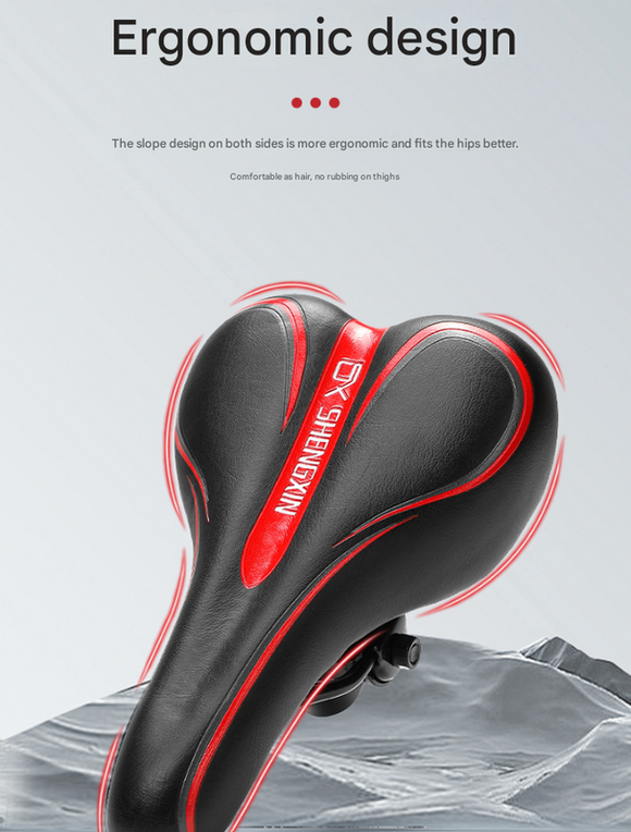 Black and red Mountain Bike Saddle - Comfortable and Durable Bicycle Seat for MTB and Road Bikes