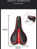 Black and red Mountain Bike Saddle - Comfortable and Durable Bicycle Seat for MTB and Road Bikes-7