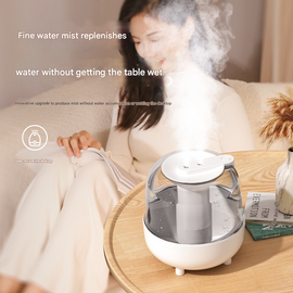 White 3.5L Smart Cool Mist Humidifier with Dual Nozzle & Digital Display - Ultra-Quiet Air Purifier for Bedroom and Office - 0