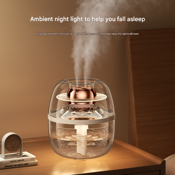 Pink Crystal Clear Dual Mist Humidifier - Ultrasonic Cool Mist & Quiet Operation with Ambient Night Light for Bedroom & Office