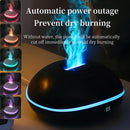 Black Mini USB Aromatherapy Diffuser with Flame Projection - Portable Humidifier for Home and Car Use-1