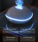 Black Mini USB Aromatherapy Diffuser with Flame Projection - Portable Humidifier for Home and Car Use-4