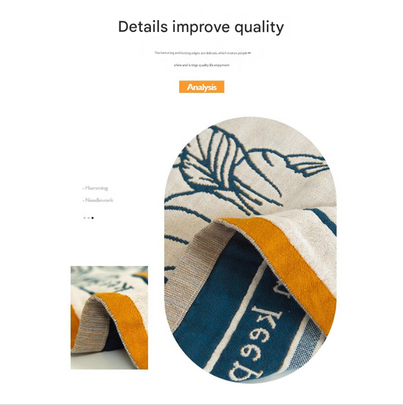 Among the flower fields 40S Pure Cotton Gauze Bath Towel - Extra Large, Thick, Soft, and Highly Absorbent for Adults