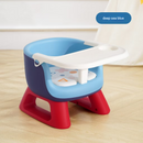 Blue Baby Floor Seat & Booster Dining Chair with Removable Tray - Safe, Stable & Fun Squeaky Cushion-1