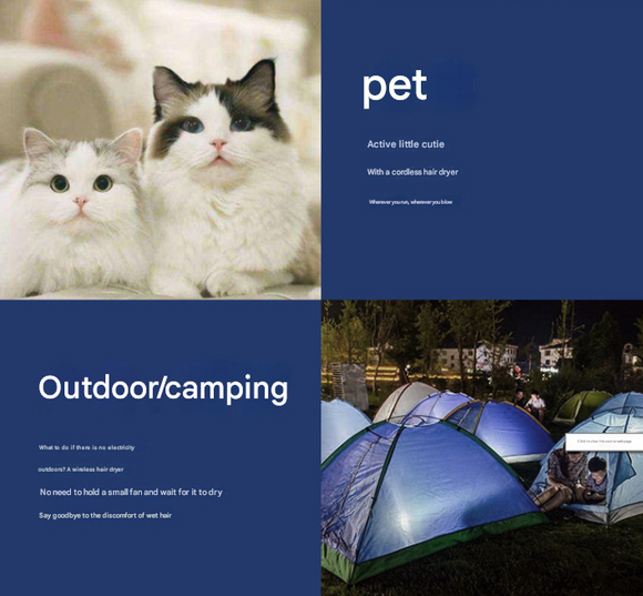 White High-Power Cordless Hair Dryer, 15600mAh USB Rechargeable Blow Dryer with Hot & Cold Air, 3 Speeds & Heat Settings