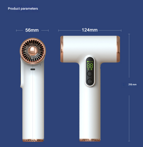 White High-Power Cordless Hair Dryer, 15600mAh USB Rechargeable Blow Dryer with Hot & Cold Air, 3 Speeds & Heat Settings