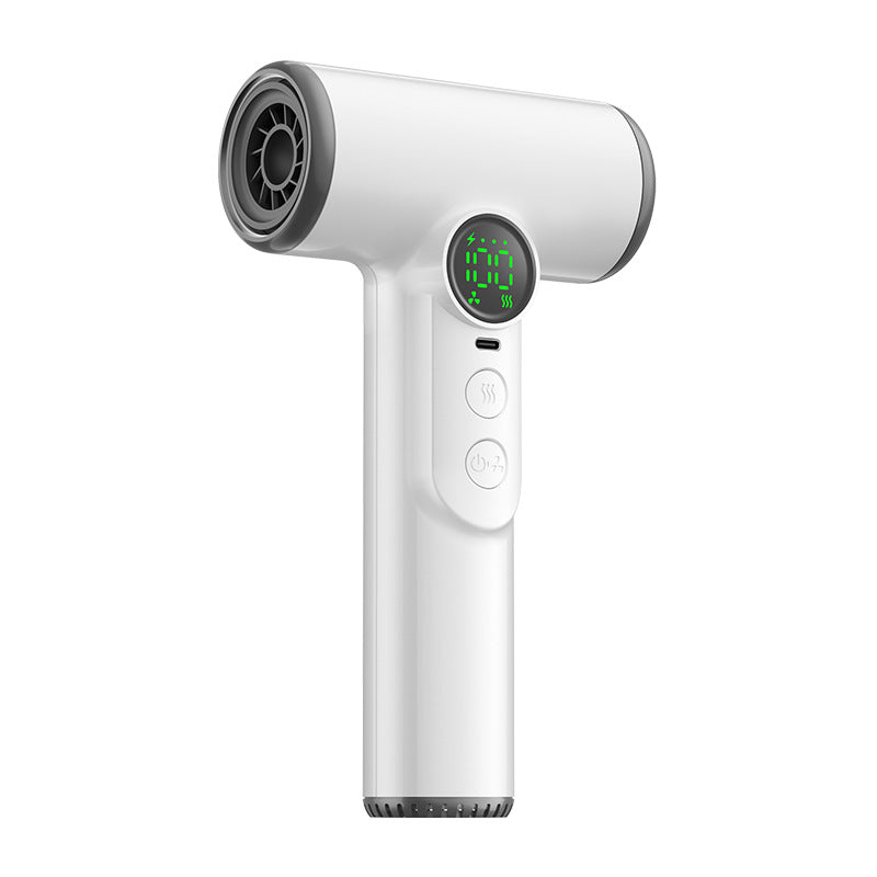 White High-Power Cordless Hair Dryer, 15600mAh USB Rechargeable Blow Dryer with Hot & Cold Air, 3 Speeds & Heat Settings