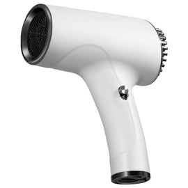 White Ultra-Lightweight Ionic Cordless Hair Dryer, USB Rechargeable Portable Blow Dryer with Cool Air for Travel & Home