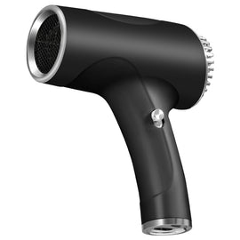 Black Ultra-Lightweight Ionic Cordless Hair Dryer, USB Rechargeable Portable Blow Dryer with Cool Air for Travel & Home