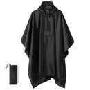 Black 3-in-1 Multifunctional Outdoor Rain Poncho - Ground Mat & Shelter - Lightweight & Waterproof for Hiking & Camping-1