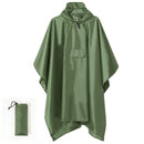Green 3-in-1 Multifunctional Outdoor Rain Poncho - Ground Mat & Shelter - Lightweight & Waterproof for Hiking & Camping-1