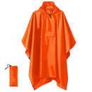 Orange 3-in-1 Multifunctional Outdoor Rain Poncho - Ground Mat & Shelter - Lightweight & Waterproof for Hiking & Camping-1