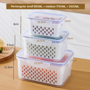 Blue Food-Grade Refrigerator Storage Container Set – Ventilated, Leak-Proof & Microwave-Safe Produce Keeper for Fruits, Vegetables & Meat (3-Piece Set)-1
