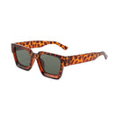 Leopard print Classic Square Frame Sunglasses - Unisex UV400 Protection, Lightweight & Face-Slimming Design - High Definition Vision Eyewear-1