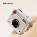 White Retro Mini Digital Camera Keychain - 48MP Portable Pocket Camcorder with 1080p HD Video-1