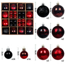 Black and red 44-Piece Assorted Christmas Baubles Set with Elegant Designs in Wooden Gift Box - 3-6cm Decorative Ornaments for Tree, Home & Holiday Display-1