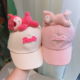 Cute Plush - Decorated Baseball Cap(khaki) - 0