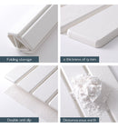 Folding Diatomaceous Earth Countertop Drain Mat - Quick Dry, Non-Slip & Easy Clean Absorbent Pad(light grey)-6