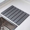 Folding Diatomaceous Earth Countertop Drain Mat - Quick Dry, Non-Slip & Easy Clean Absorbent Pad(dark grey)-1