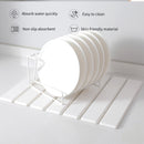 Folding Diatomaceous Earth Countertop Drain Mat - Quick Dry, Non-Slip & Easy Clean Absorbent Pad(dark grey)-4