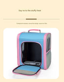 Breathable Pet Carrier Backpack - Large Capacity, Multiple Windows, Oxford Cloth(pink)-4