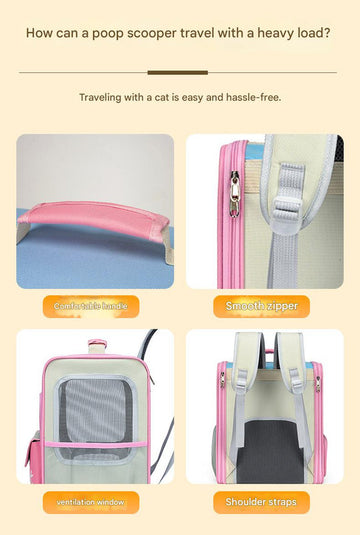 Breathable Pet Carrier Backpack - Large Capacity, Multiple Windows, Oxford Cloth(orange) - 0