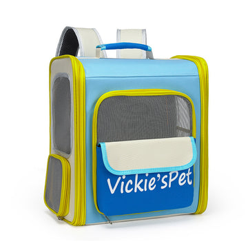 Breathable Pet Carrier Backpack - Large Capacity, Multiple Windows, Oxford Cloth(blue)