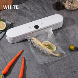 Wireless Portable Vacuum Sealing Machine - Automatic Food Sealer with LCD Display & Dual Modes(White)
