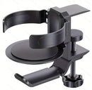 Two desktop clip-on cup holders and headphone hanger - adjustable, non-slip silicone, maximum load 15KG(black)-1