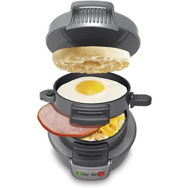 Quick & Easy Multi-Layer Sandwich & Burger Maker with Egg Cooker Plate(red) - 0