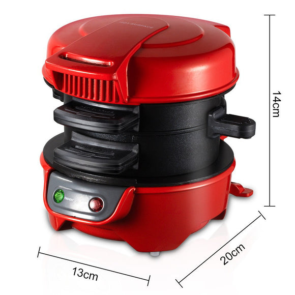 Quick & Easy Multi-Layer Sandwich & Burger Maker with Egg Cooker Plate(red)