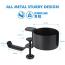 Heavy-Duty All-Metal Desk Clamp with 360-Degree Swivel Headphone Hanger & Cup Holder(black)-6