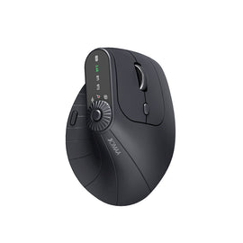 Ergonomic Vertical Mouse - 2.4G/Bluetooth Multi-Mode, LED Display, 57-Degree Angle, & 400mAh Battery(Black)