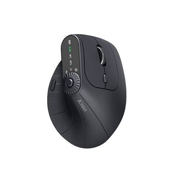 Ergonomic Vertical Mouse - 2.4G/Bluetooth Multi-Mode, LED Display, 57-Degree Angle, & 400mAh Battery(Black)