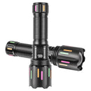 30W High Brightness LED Flashlight with Digital Display & Fluorescent Design - USB Rechargeable, 800-1200M Range(black+One 26650 battery)-6