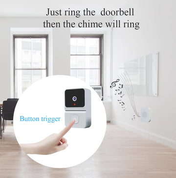 Mini Smart Video Doorbell - 480P Wide-Angle Lens, Two-Way Audio & Night Vision(black) - 0