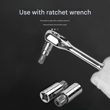 10-Piece M-Type Spline Bit Socket Set - Chrome Steel, Polished & Quenched for Durability with Storage Case(blue) - 0