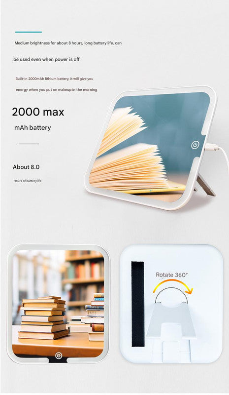 Travel Makeup Case with LED Lighted Mirror - Adjustable Dividers & Brush Holder(black)