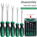 Professional 5-Piece Automotive Trim & Clip Removal Tool Set - High-Carbon Steel Pry Tools(black and green)-1