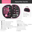 63-Piece Essential Home Repair Tool Kit with Portable Zipper Case(pink)-3