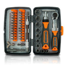 38-Piece Ratchet Screwdriver & Socket Wrench Set - Professional Multi-Bit Repair Tool Kit with Portable Case(orange)-2