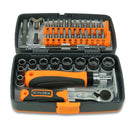 38-Piece Ratchet Screwdriver & Socket Wrench Set - Professional Multi-Bit Repair Tool Kit with Portable Case(orange)-4