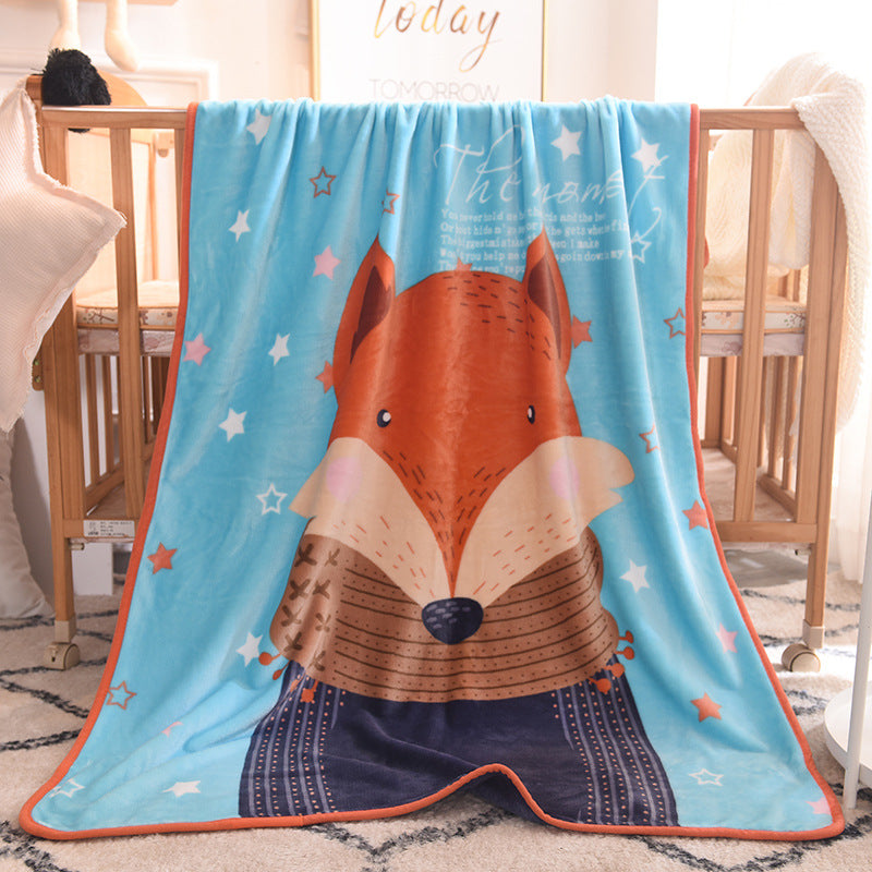 Ultra-Soft Kids Plush Fleece Blanket - Cozy Cartoon Animal Throw for All Seasons (Fox) - 0