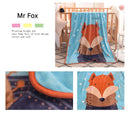Ultra-Soft Kids Plush Fleece Blanket - Cozy Cartoon Animal Throw for All Seasons (Fox)-1