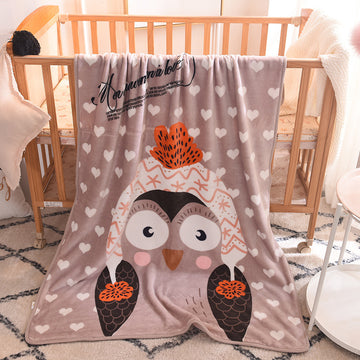 Ultra-Soft Kids Plush Fleece Blanket - Cozy Cartoon Animal Throw for All Seasons (Owl) - 0