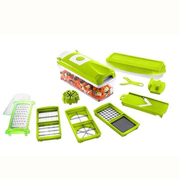 Multi-Functional Vegetable Chopper & Slicer Set - Dicer, Grater with Food Container & Peeler(green) - 0